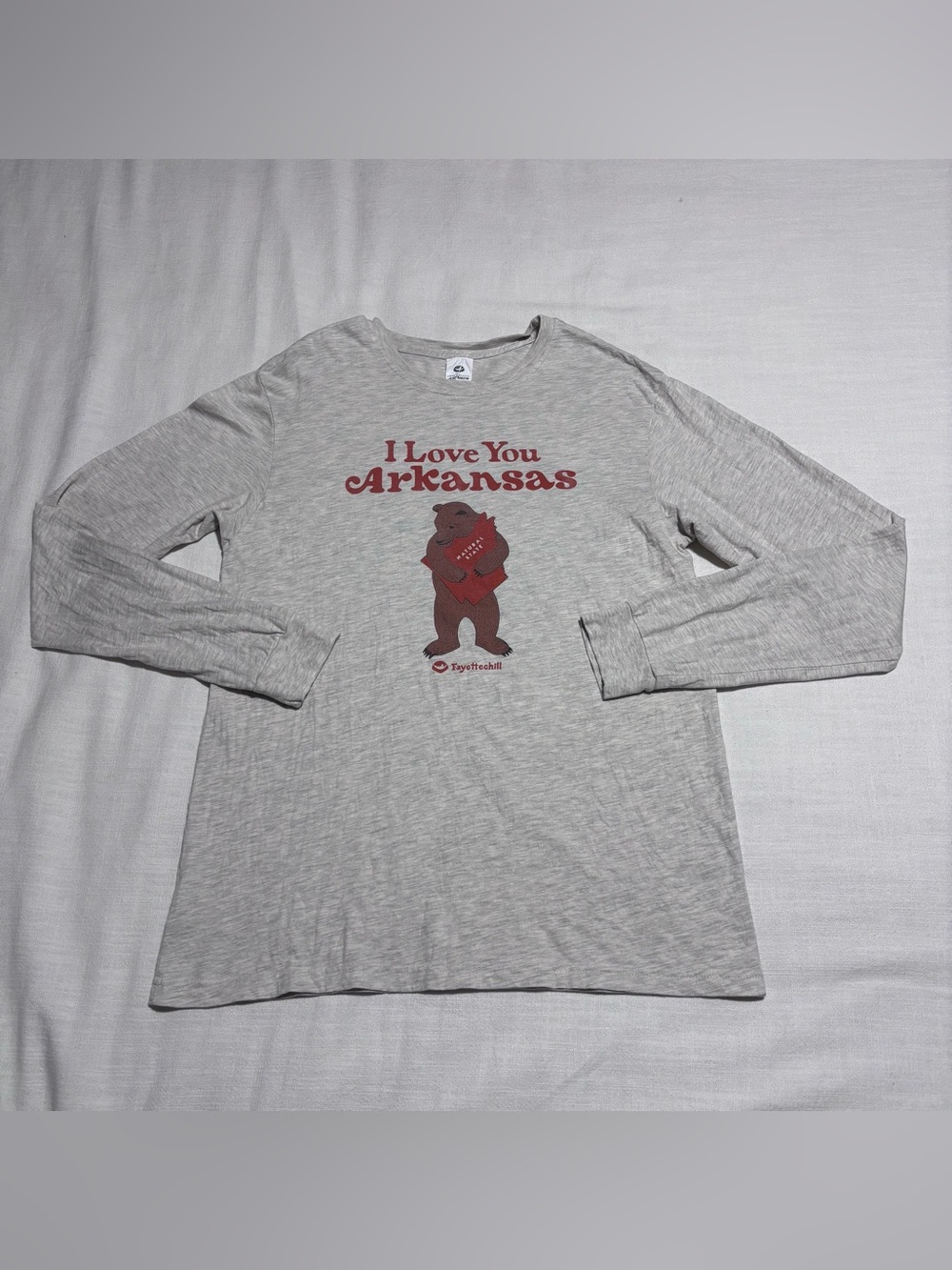 Mens Fayettechill I Love You Arkansas Long Sleeve Tee | Off White/Cream | Medium